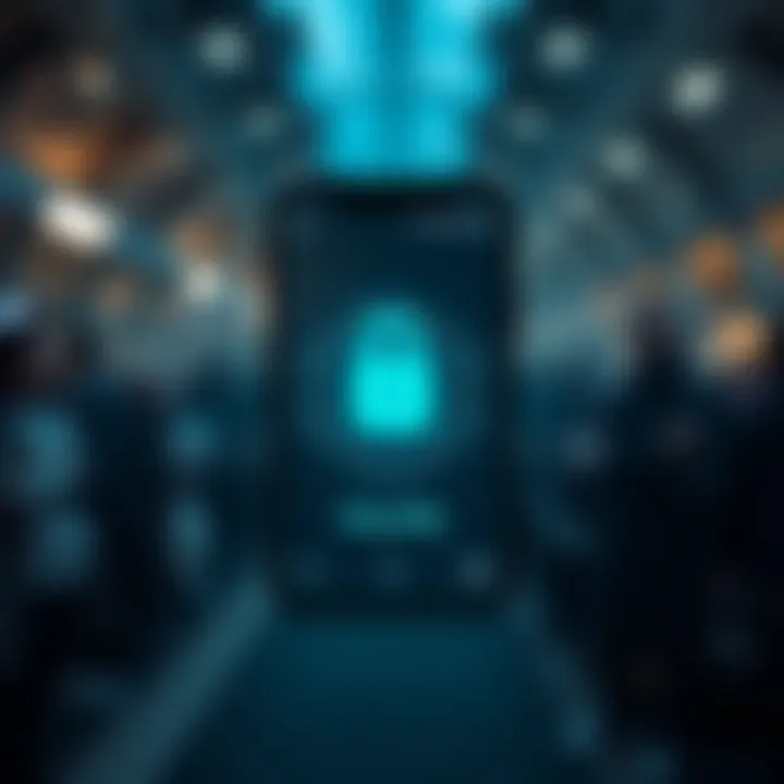 Graphic showing mobile security features