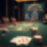 A classic Blackjack table with cards and chips