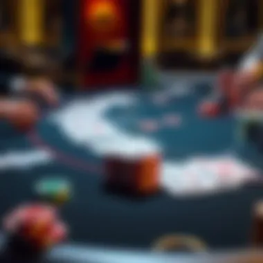 The Layout of a Blackjack Game Cards laid out in a blackjack game