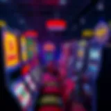 Colorful array of slot machines