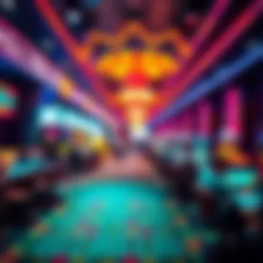 The Thrill of the Casino Floor An immersive view of a lively casino floor, capturing the excitement and energy of the gaming atmosphere