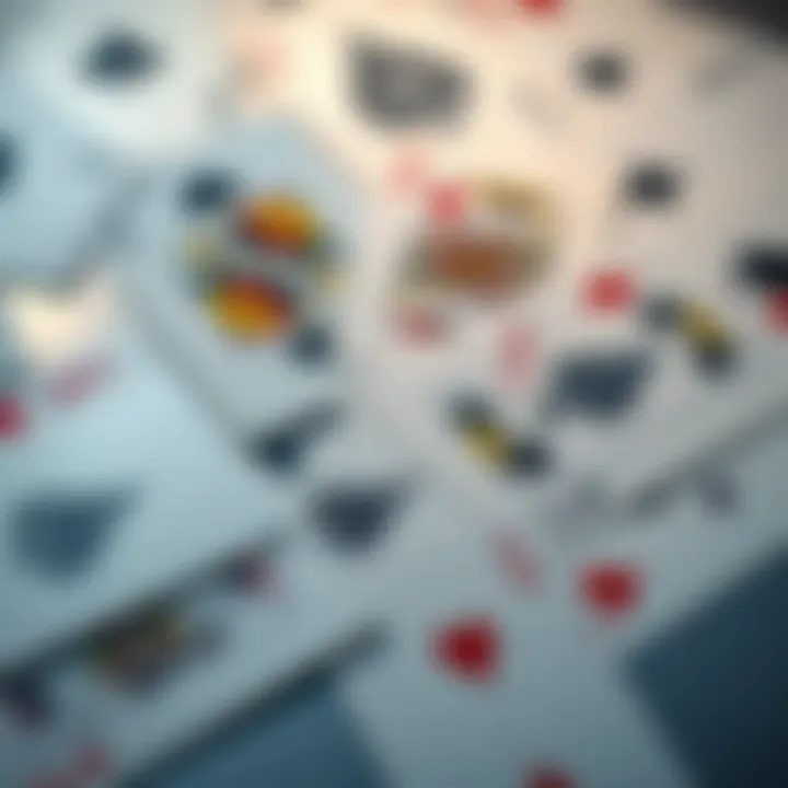 The Art of Playing Cards An elegant display of various playing cards spread out, emphasizing their intricate patterns