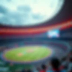 Spectacular cricket stadium atmosphere during an IPL match