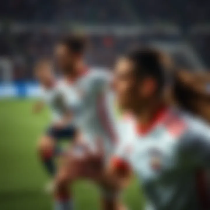 Cyprus national team in action during a match