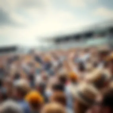 Atmospheric scene of the Epsom Derby crowd