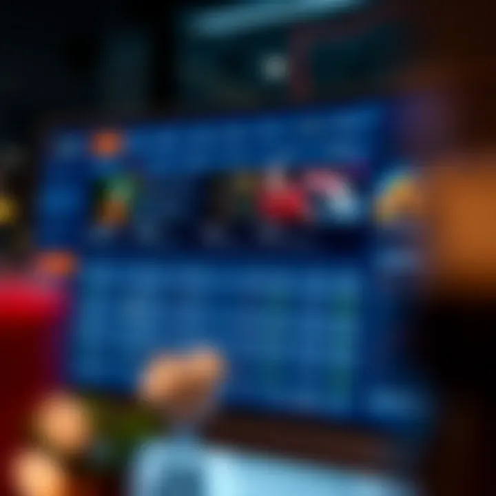 A sleek dashboard of a betting platform showcasing various options