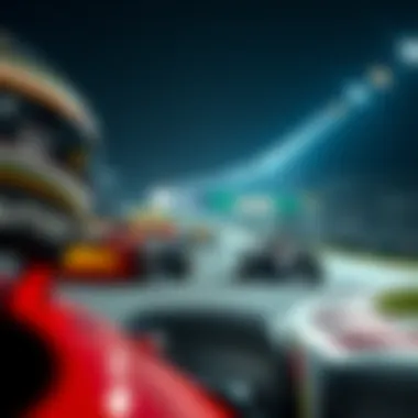 F1 race track showcasing intense competition