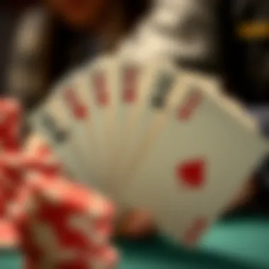 Close-up of a winning flush hand in poker
