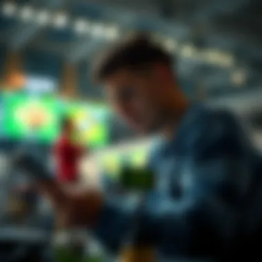 User engaging with a sports betting application