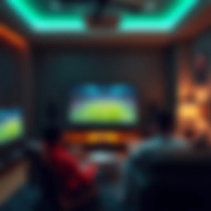 High-tech home viewing setup for football matches