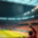 Stadium atmosphere during a live football match