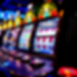 Colorful slot machine reels in motion