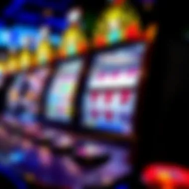 Colorful slot machine reels in motion