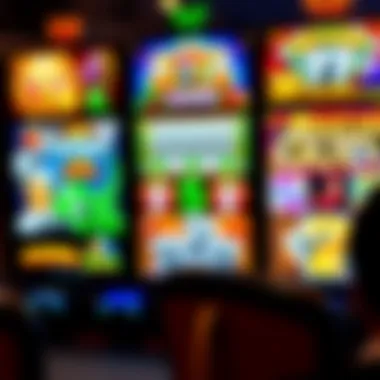 Variety of slot game themes displayed on a screen