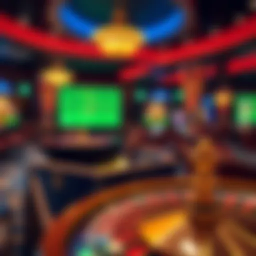 Live roulette table in a vibrant casino setting