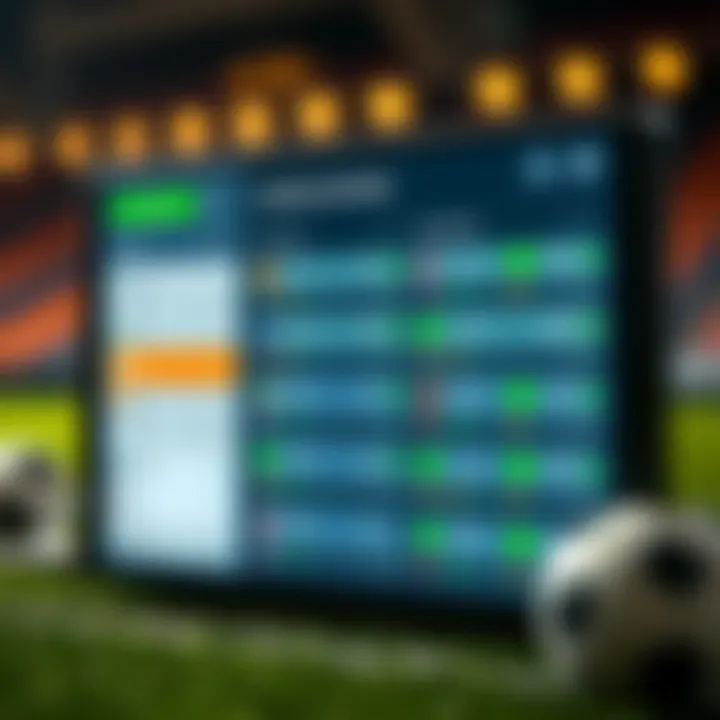 User interface showcasing strategic betting options
