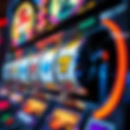 An intricate view of a Megaways slot machine showcasing its dynamic reels