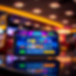 A smartphone displaying a vibrant mobile casino interface