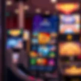 A vibrant mobile casino interface showcasing various games