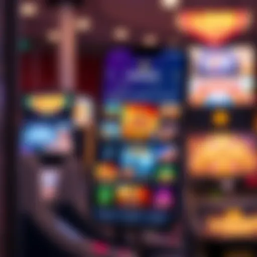 A vibrant mobile casino interface showcasing various games