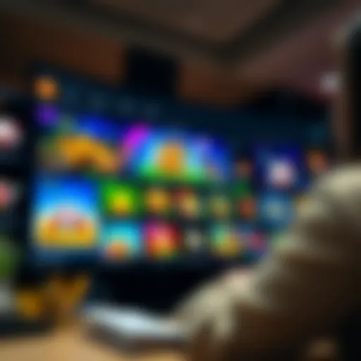 A vibrant online casino interface showcasing various games