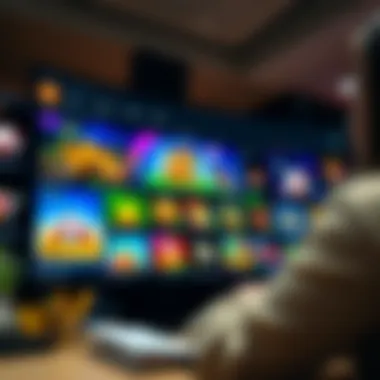 Exploring Online Casino Games Interface A vibrant online casino interface showcasing various games