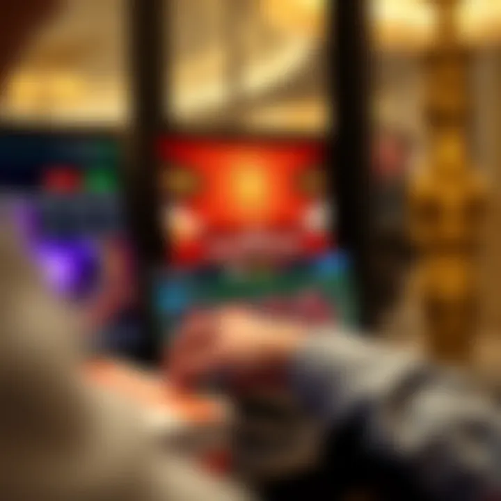 User interface of an online casino platform