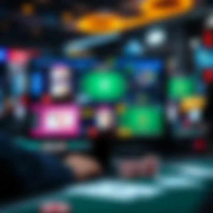 A montage of various online poker game interfaces