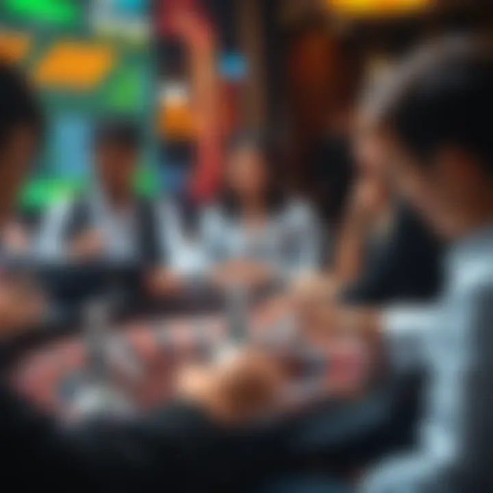 Players strategizing at a virtual roulette table