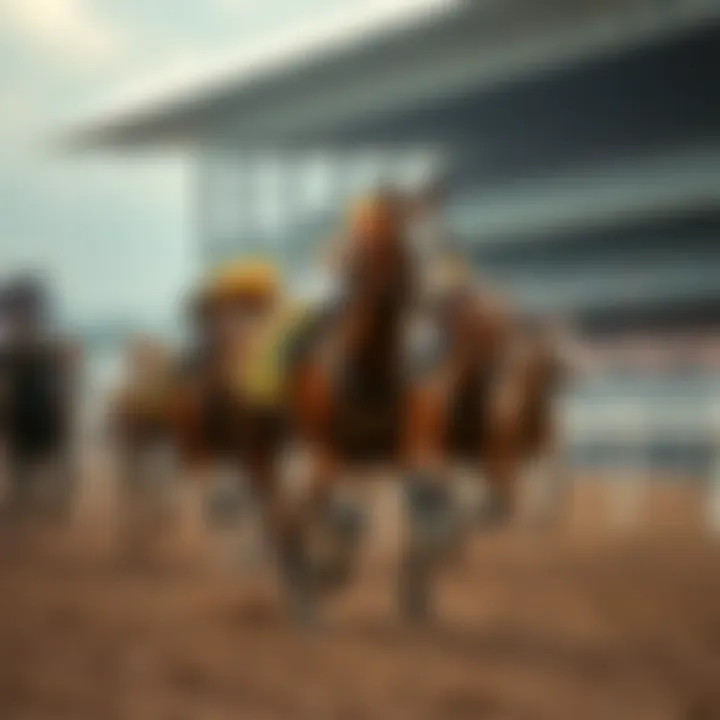A historical depiction of horse racing from the past