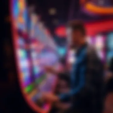 Illustration of a player engaging with an advanced digital slot machine